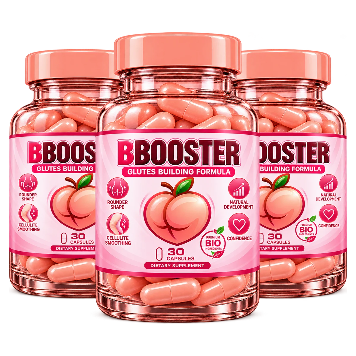 3 bottles of B BOOSTER supplied artwork